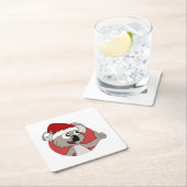 Kerstkoala cartoon vierkant papier onderzetter (Insitu)