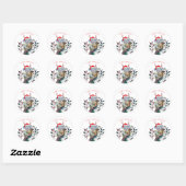 Kerstkoala met kerstmuts ronde sticker (Vel)