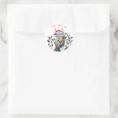 Kerstkoala met kerstmuts ronde sticker (Tas)
