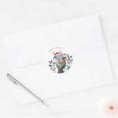 Kerstkoala met kerstmuts ronde sticker (Envelop)