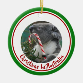 KerstKoala met snoepriet in de Eucalyptusboom Keramisch Ornament