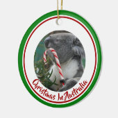 KerstKoala met snoepriet in de Eucalyptusboom Keramisch Ornament (Links)