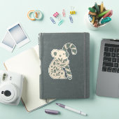 Kerstkoala met snoepstok sticker (iPad Cover)