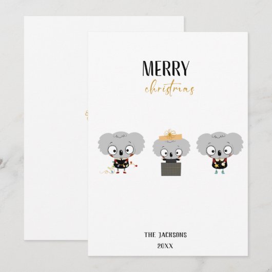 KerstKoalas Feestdagenkaart (Voorkant / Achterkant)