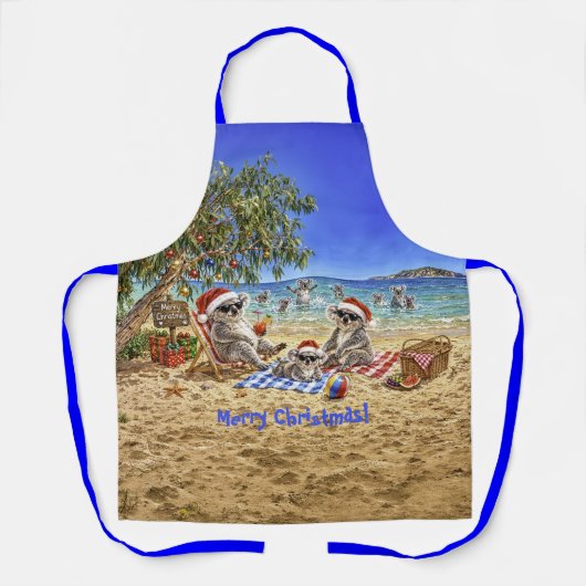 Kerstkoala's op het strand schort (Voorkant)