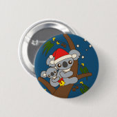 KerstKoalas Ronde Button 5,7 Cm (Voorkant /achterkant)