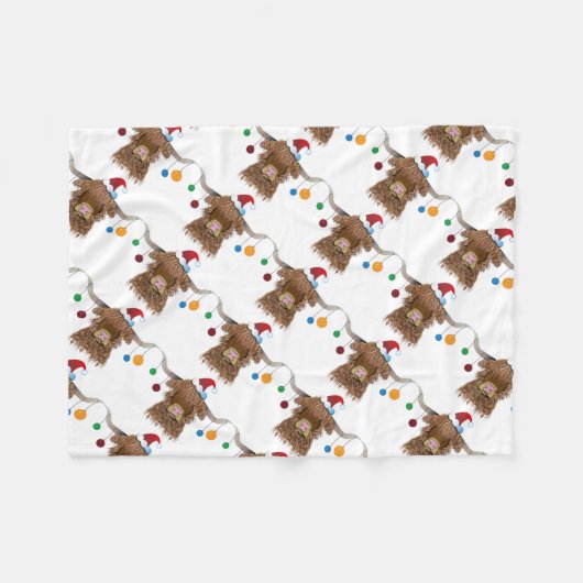 kerstKoe Fleece Deken (Voorkant (Horizontaal))