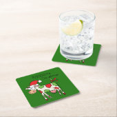 kerstKoe Funny Cartoon Kinderen Kartonnen Onderzetters (Insitu)