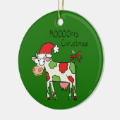 kerstKoe Funny Cartoon Kinderen Keramisch Ornament (Links)