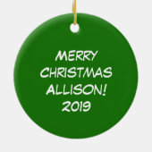 kerstKoe Funny Cartoon Kinderen Keramisch Ornament (Achterkant)