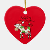 kerstKoe Funny Cartoon Kinderen Keramisch Ornament (Voorkant)