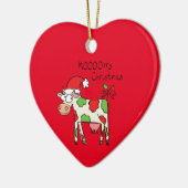 kerstKoe Funny Cartoon Kinderen Keramisch Ornament (Links)