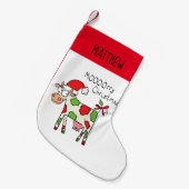 kerstKoe Funny Cartoon Kinderen Kleine Kerstsok (Voorkant (Hangend))