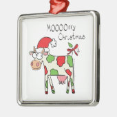 kerstKoe Funny Cartoon Kinderen Metalen Ornament (Links)