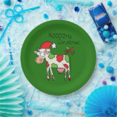 kerstKoe Funny Cartoon Kinderen Papieren Bordje (Feest)