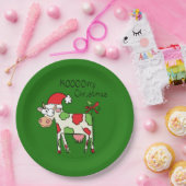 kerstKoe Funny Cartoon Kinderen Papieren Bordje (Feest)