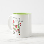 kerstKoe Funny Cartoon Kinderen Tweekleurige Koffiemok (Voorkant links)