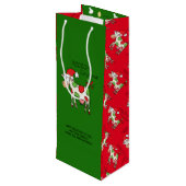 kerstKoe Funny Cartoon Kinderen Wijn Cadeautas (Achterkant Gekanteld)