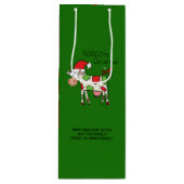 kerstKoe Funny Cartoon Kinderen Wijn Cadeautas (Voorkant)