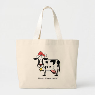 kerstkoe grote tote bag