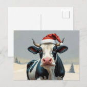 kerstkoe in winterlandschap briefkaart (Voorkant / Achterkant)