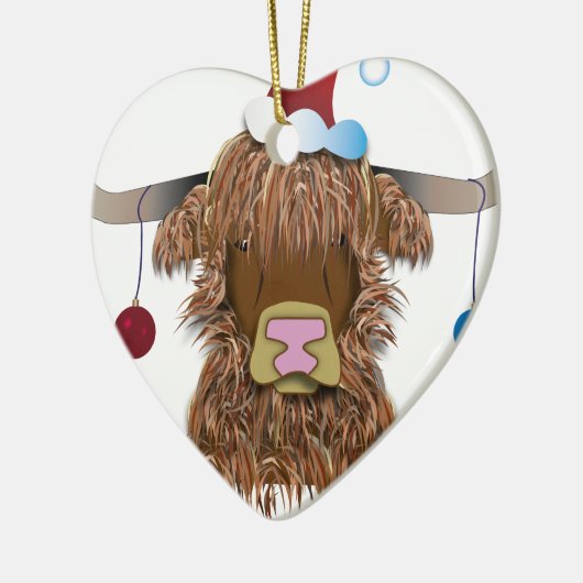 kerstKoe Keramisch Ornament (Links)