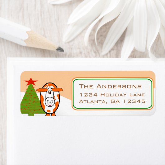 KerstKoe Melkpoeder Boerderij Retouradres Etiket (Insitu)