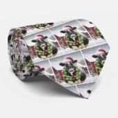 Kerstkoe met kerstkrans stropdas (Opgerold)