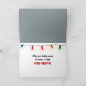 Kerstkoe Met Lichtende Krans Feestdagen Kaart (Binnen)