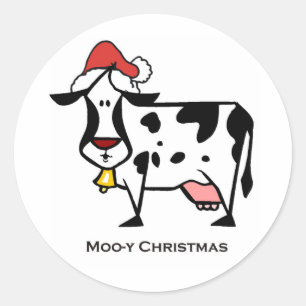 kerstkoe ronde sticker