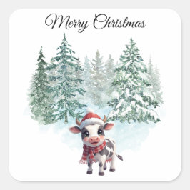 Kerstkoe Sticker