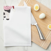 kerstkoe theedoek (Quarter Fold)