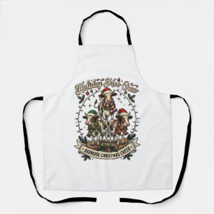 Kerstkoe Trio Vintage Schuur Vakantie Shirt Desi Schort