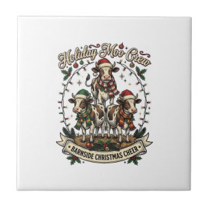 Kerstkoe Trio Vintage Schuur Vakantie T-shirt Desi Tegeltje