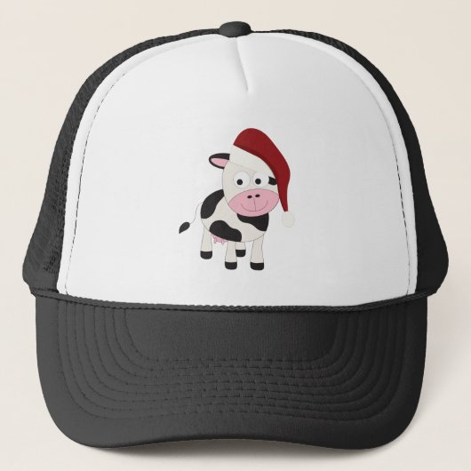 Kerstkoe Trucker Pet (Voorkant)