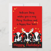 kerstKoeien, aangepast Feestdagenkaart (Voorkant)