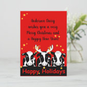 kerstKoeien, aangepast Feestdagenkaart (Staand voorkant)