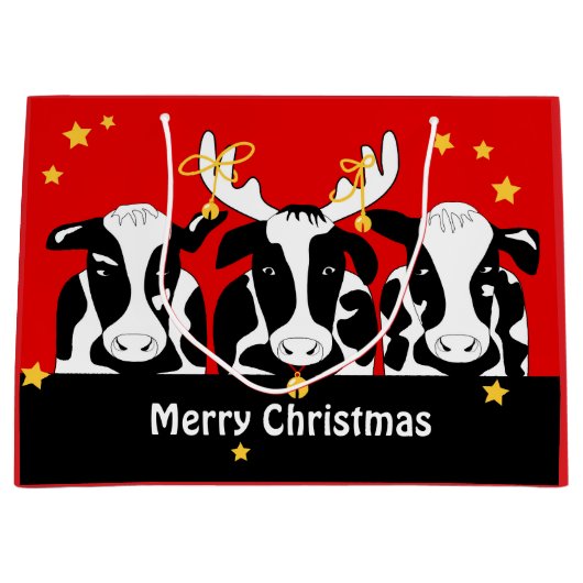 kerstKoeien Funny LG GB Groot Cadeauzakje (Voorkant)