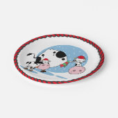 kerstKoeien met Borden van het kerstfeest Papieren Bordje (Gekanteld)