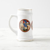 kerstkoeien met bril op en rode kerstmanhoeden bierpul (Links)