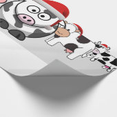 kerstkoeien Prettige feestdagen Cadeaupapier (Hoek)