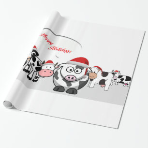 kerstkoeien Prettige feestdagen Cadeaupapier