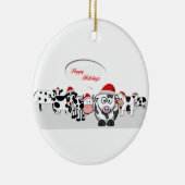 kerstkoeien Prettige feestdagen Keramisch Ornament (Rechts)