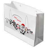 kerstkoeien Prettige feestdagen Large Cadeautasje (Achterkant Gekanteld)