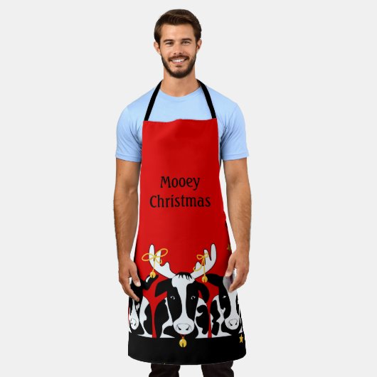 kerstKoeien Schort (Gedragen)