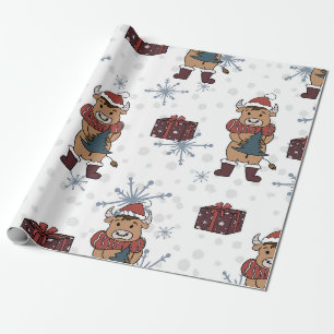 kerstkoeienpakpapier cadeaupapier