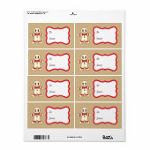 Kerstkoek Cadeau Tag Labels (Full Sheet)