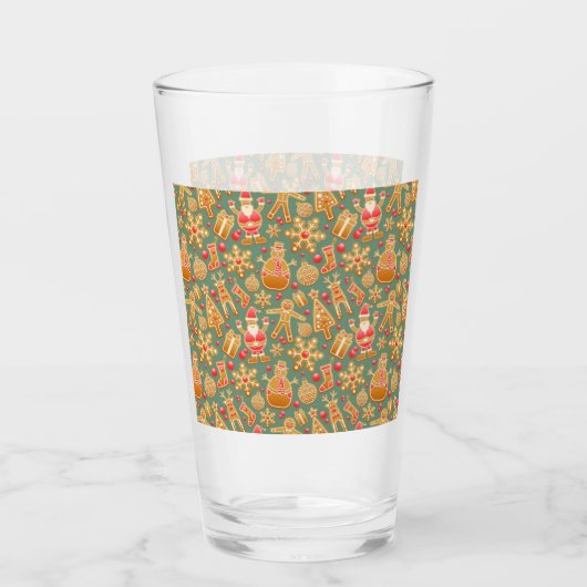 Kerstkoek/cookies/Kerstpatroon  Glas (Voorkant)