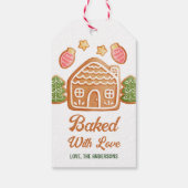 Kerstkoek Gebakken Met Liefde Vakantie Cadeaulabel (Achterkant)