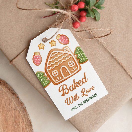 Kerstkoek Gebakken Met Liefde Vakantie Cadeaulabel